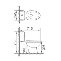 MT-W8034A      Factory supply directly Bathroom ceramic washdown two pieces  elongated toilet bowls set wc