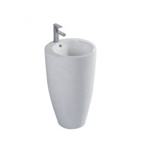 China Factory Porcelain One Piece Pedestal Wash Basin