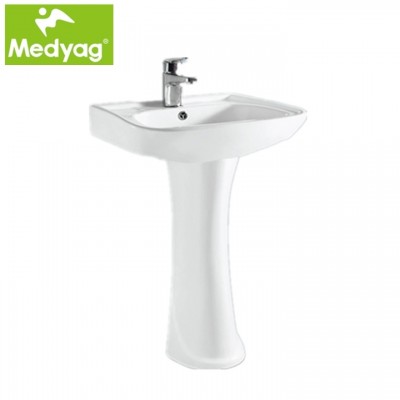 Medyag CE Sanitary Ware Bathroom Hand Wash Basin With Pedestal From Luoyang Factory (MHP-03)