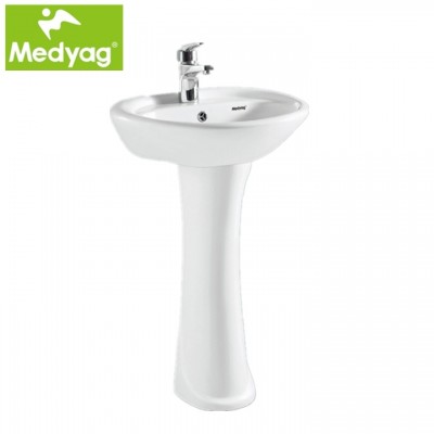 Medyag CE Sanitary Ware Bathroom Hand Wash Basin With Pedestal From Luoyang Factory (MHP-02)