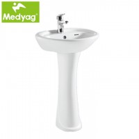 Medyag CE Sanitary Ware Bathroom Hand Wash Basin With Pedestal From Luoyang Factory (MHP-02)