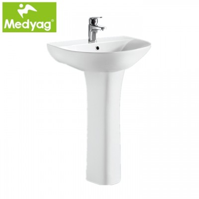 Medyag CE Sanitary Ware Bathroom Hand Wash Basin With Pedestal From Luoyang Factory (MHP-45)