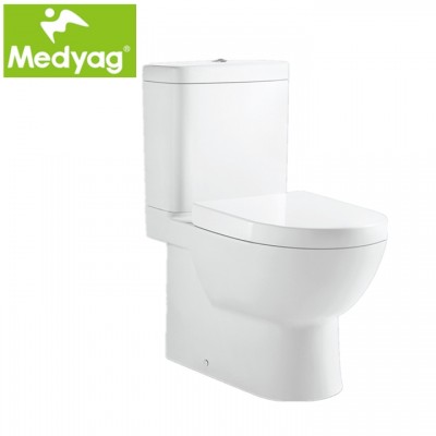 Medyag CE classic square model Modern dual-flush Europe high quality soft closing washdown Two Piece wc Toilet