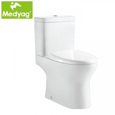 Medyag CE  Modern Popular dual-flush Europe high quality soft closing rimless washdown Two Piece Toilet