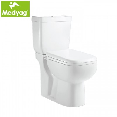 Medyag CE classic square model Modern dual-flush Europe high quality soft closing washdown Two Piece wc Toilet