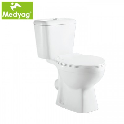 Medyag Hot sale CE Modern dual-flush P-trap S-trap Europe high quality soft closing ECOwashdown Two Piece Toilet